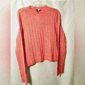 🛑 NWT Divided by H&M Womens Pink Acrylic/Wool/Alpaca Blend Knit Sweater Small